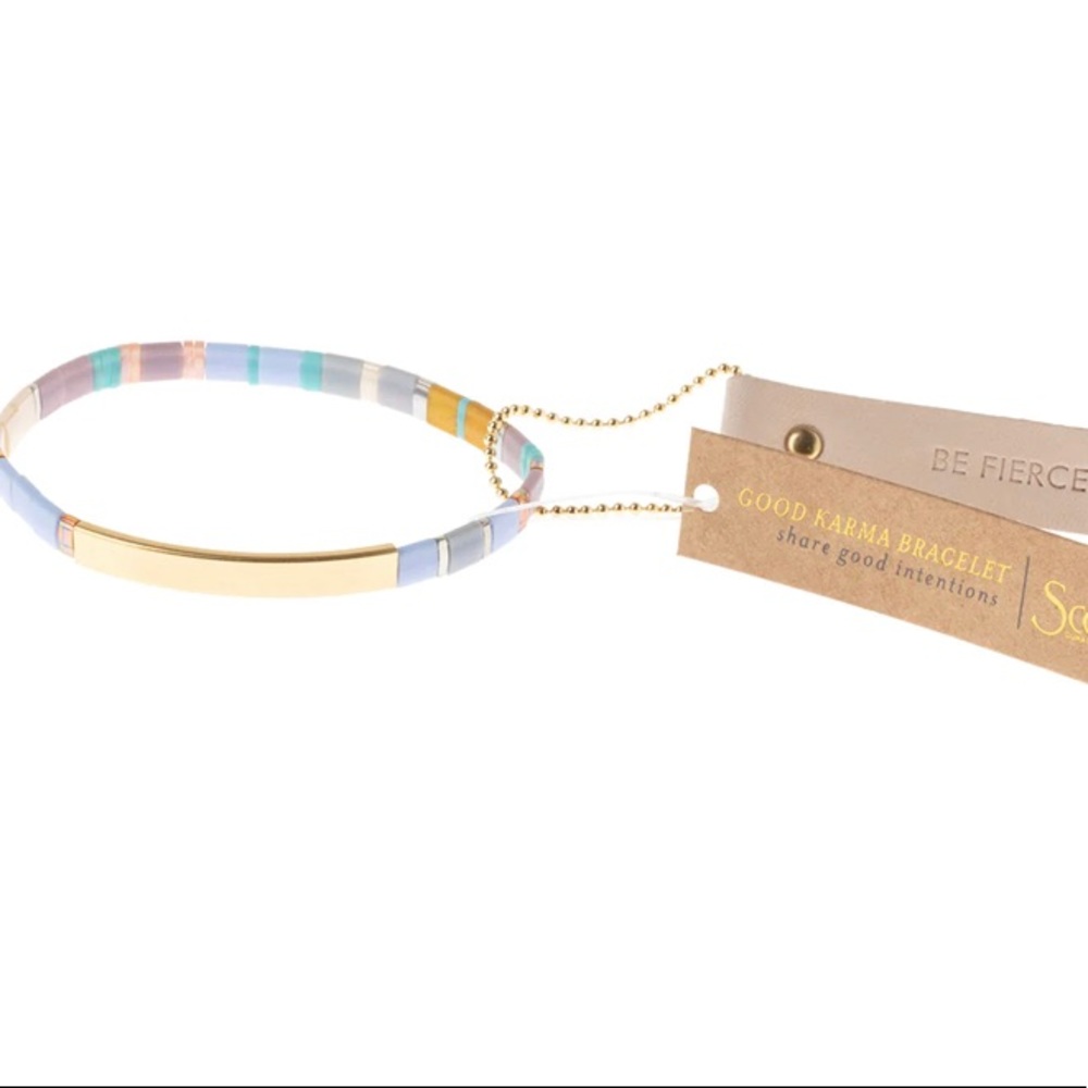 BRAND NEW - Good Karma Miyuki Bracelet - Be Fierce - Lavender/Gold